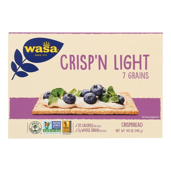 WASA - Healthy 7 Grain Crispbread Snacks - 4.9 oz, Case of 10