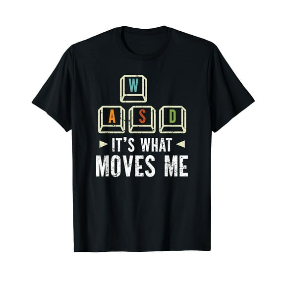 WASD PC Gamer Shirt It's What Moves Me Funny Retro PC Gamer T-Shirt