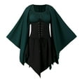 thumbnail image 1 of WASFDN Medieval Dress With Trumpet Sleeves Ladies, Traditional Irish Dress, Renaissance Gothic Retro Dress, Victorian Cosplay Dress for Halloween Carnival,2XL, 1 of 10