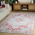 thumbnail image 1 of SAFAVIEH Arizona Seine Oriental Machine Washable Area Rug, Light Gray/Rust, 5' x 7', 1 of 12