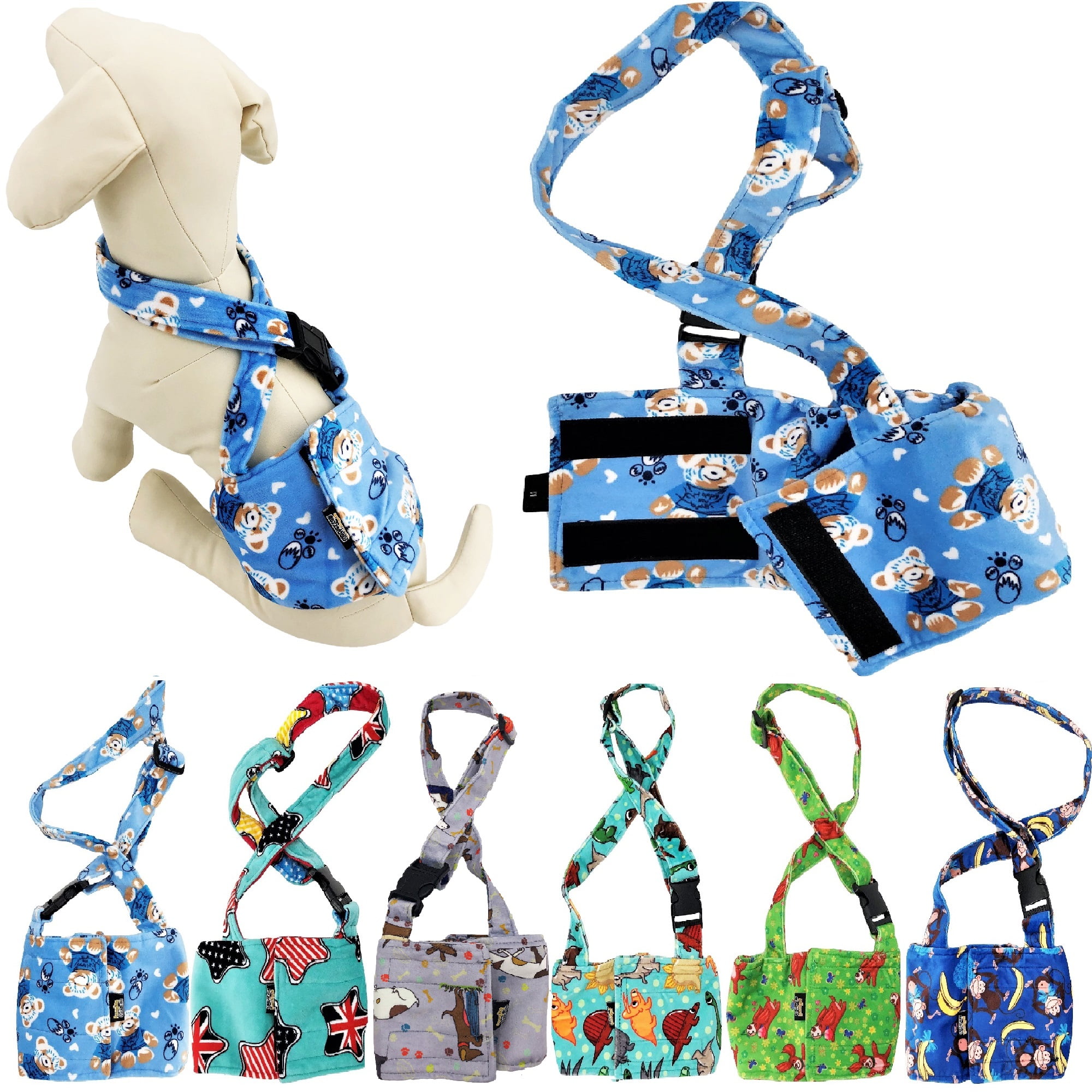 WASHABLE Dog Diaper for MALE Boy FLEECE Belly Band Reusable with