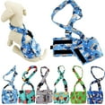thumbnail image 1 of WASHABLE Dog Diaper for MALE Boy FLEECE Belly Band Reusable with SUSPENDER size Small (waist: 10"-13") MONKEY - Blue, 1 of 6