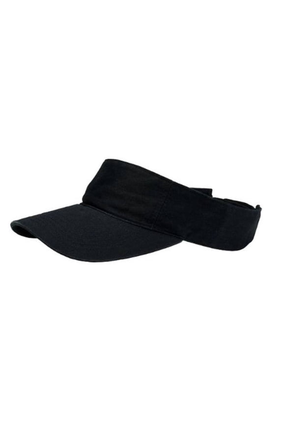 WASHED COTTON TWILL PRO STYLE VISOR, Black