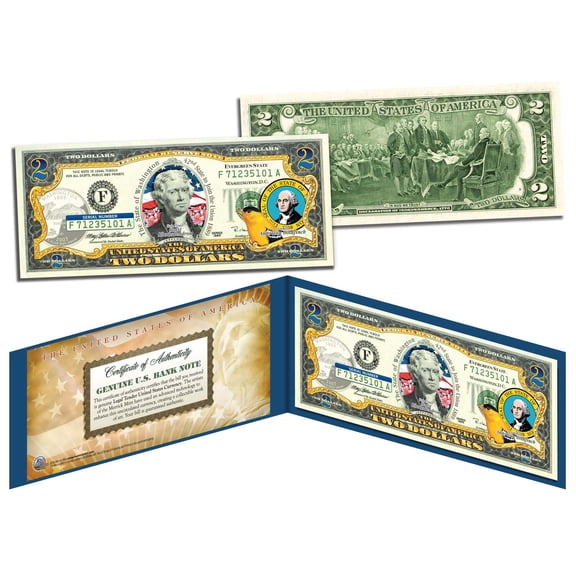 WASHINGTON $2 Statehood WA State Two-Dollar U.S. Bill *Legal Tender* with Folio