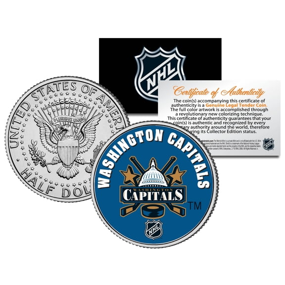 WASHINGTON CAPITALS NHL Hockey JFK Kennedy Half Dollar U.S. Coin * LICENSED *