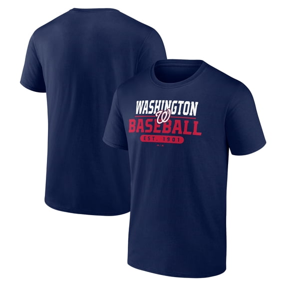 Washington Nationals Men's Navy Zero In Cotton T-Shirt, Up to Size 3XL