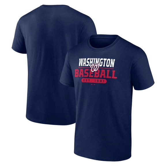 Washington Nationals Men's Navy Zero In Cotton T-Shirt, Up to Size 3XL