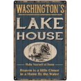 thumbnail image 1 of WASHINGTON'S Lake House Blue Cabin Home Decor 8 x 12 High Gloss Metal 208120038138, 1 of 1