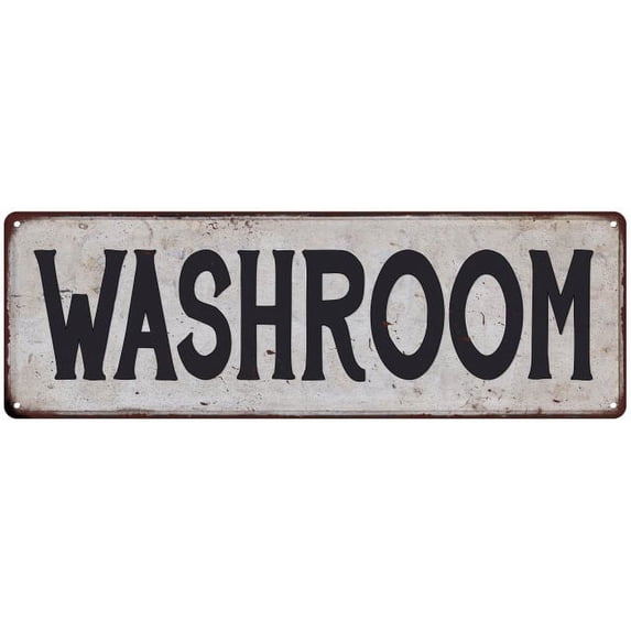 WASHROOM Vintage Look Rustic 6x18 Metal Sign Chic Retro 106180035041