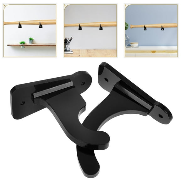 WASHWEPE Baseball Bat Display Rack Black Acrylic 1 Pair 3.5x1.6x0.2In