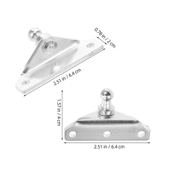 WASHWEPE 1 Pair Metal Lift Support Bracket for Gas Struts and Machinery 2.4X1.6X0.8in