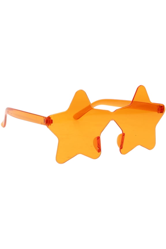 1 Pair Star Shaped Glasses Orange Unique Sunglasses For Cosplay And Parties
