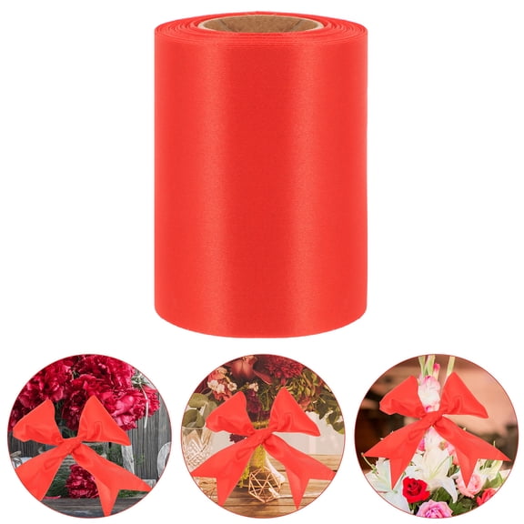 WASHWEPE 1 Roll Craft Ribbon Red for Diy Making and Party Decoration 2000cm x 10cm Polyester