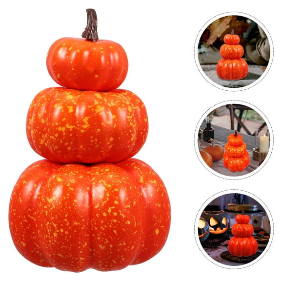 WASHWEPE 1 Set Farmhouse Style Foam Pumpkin Model 22.00X13.00X13.00Cm  Decorative Props For Home Decoration