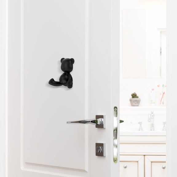 WASHWEPE 1 Set Jacket Hook Bear Shape Hooks Alloy For Wall Mounted Use In Bathroom And Bedroom