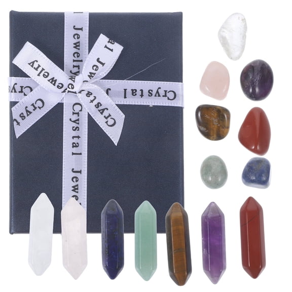 WASHWEPE 1 Set Multi-Colored Crystal Stone Sample for Mineral Stones Decor 3.00X0.80X0.80in Natural Irregular Shape