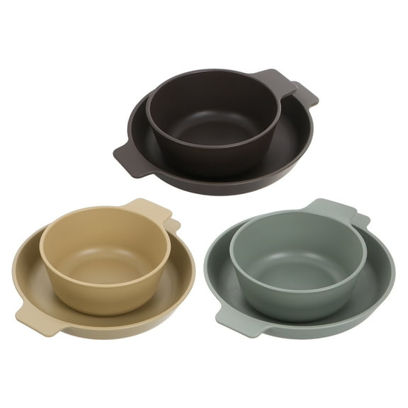 WASHWEPE 1 Set Plastic Dinnerware Set Unbreakable Plates Bowls For Camping Outdoor Use Assorted Color 7.47X6.29X1.57in