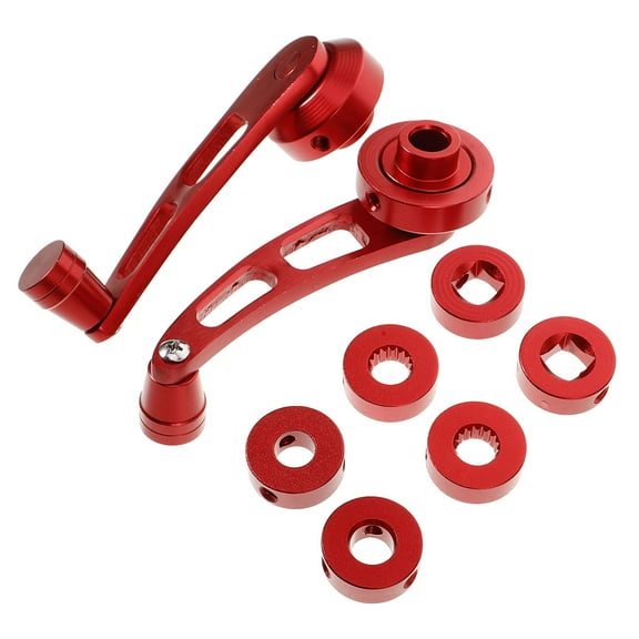 WASHWEPE 1 Set Red Square Aluminum Alloy Window Crank for Car Modification