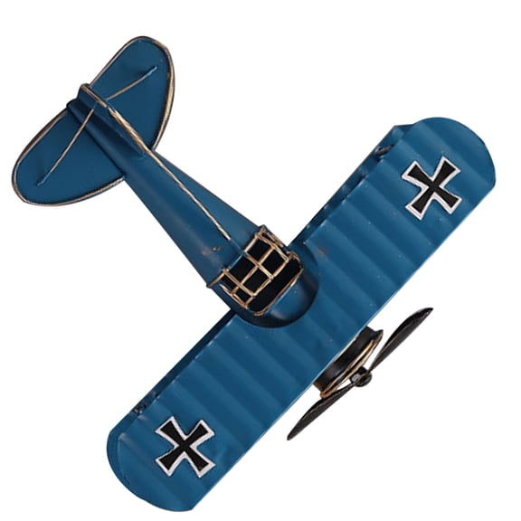 WASHWEPE Retro Airplane Model Sky-Blue Metal 1 Set 8.4x6.9x3.5in Christmas Decor