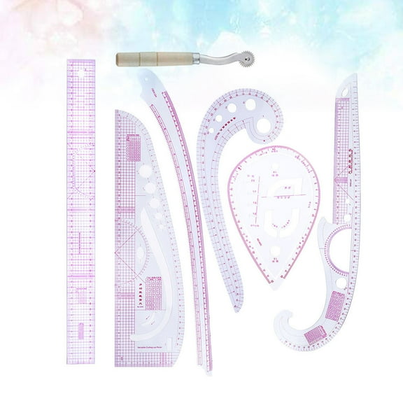WASHWEPE 1 Set of 7Pcs Sewing Measuring Rulers for Drawing Curves and Making Sample