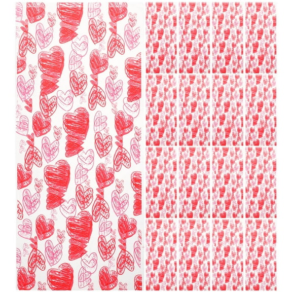 WASHWEPE 100 Pcs Love Bag Treat Packing Bags Clear Candy Packaging Goody Pink