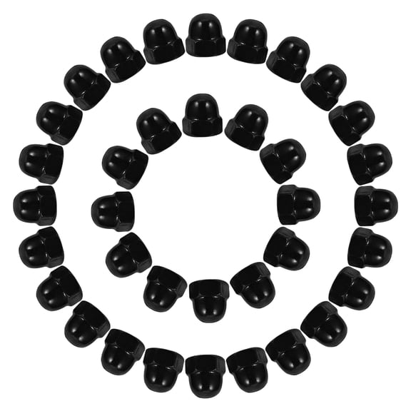 WASHWEPE Carbon Steel Hex Nut Cover with Black Zinc Coating for Indoor and Outdoor Use 100Pcs