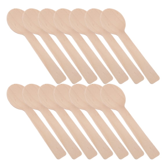 WASHWEPE 100Pcs Small Wooden Spoons for Condiments Natural Wood Flatware Perfect for Jars Jam Honey Sugar