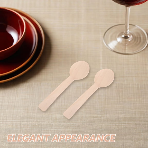 WASHWEPE 100Pcs Tiny Wooden Spoons for Coffee Sugar Honey and Jars Multipurpose Kitchen Flatware