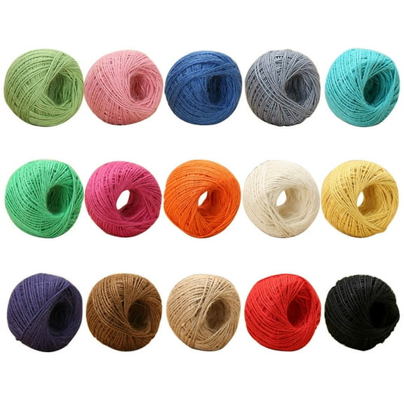 WASHWEPE 10PCS Twisted Jute Rope Assorted Color for Decorative Packaging and Scrapbooking