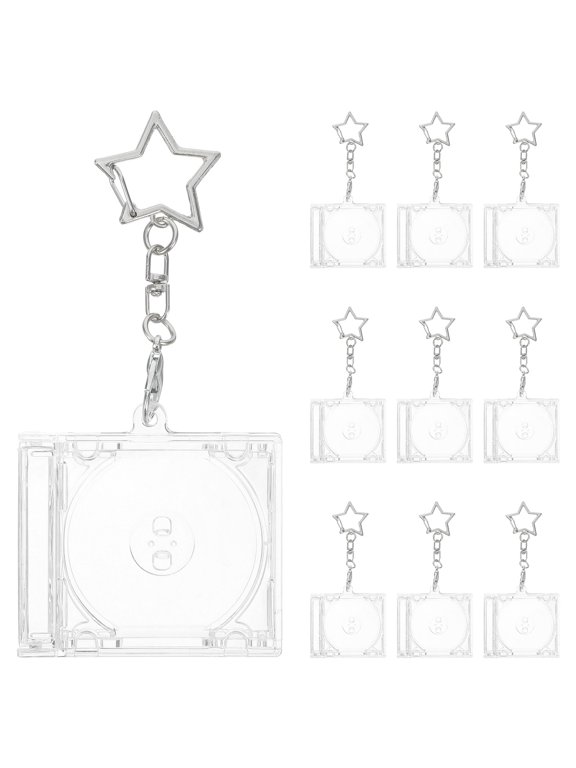 10Pcs Acrylic Blank Dvd Case Keyring with Clear Cd Holder for Music Memories