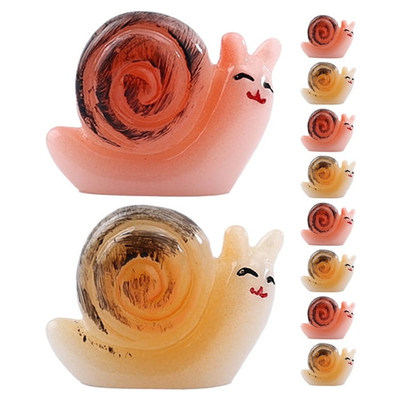 WASHWEPE 10Pcs Decorative Garden Snail Figures Resin Snail Miniatures for Indoor and Outdoor Use