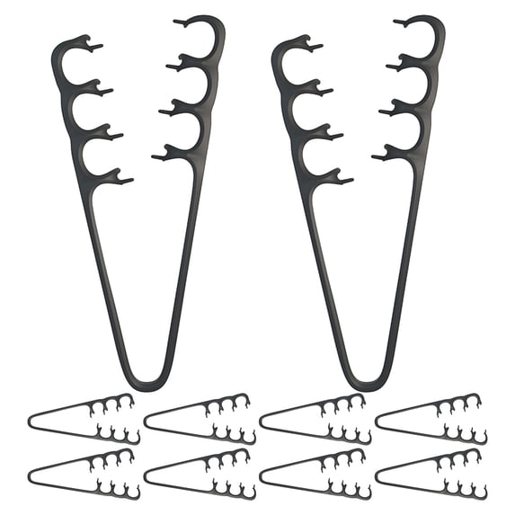 WASHWEPE 10Pcs Double Row Wide Tooth Hair Pick Black for Daily Texture Styling and Gentle Scalp Massage