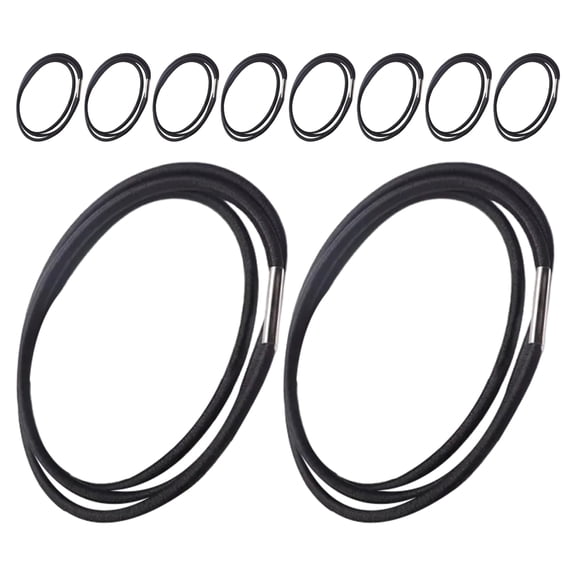 WASHWEPE Black Garbage Bag Bands, Adjustable Rubber Straps for Kitchen and Outdoor Trash Cans