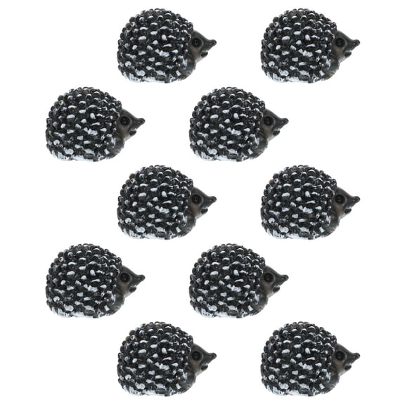 WASHWEPE 10Pcs Light Grey Resin Mini Hedgehog Figurines For Diy Decoration And Landscape Decor