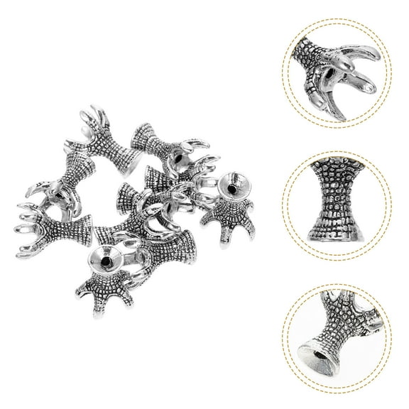 WASHWEPE 10Pcs Multi Color Dragon Claw Shaped Bead End Caps For Jewelry Accessories And Dress Decoration