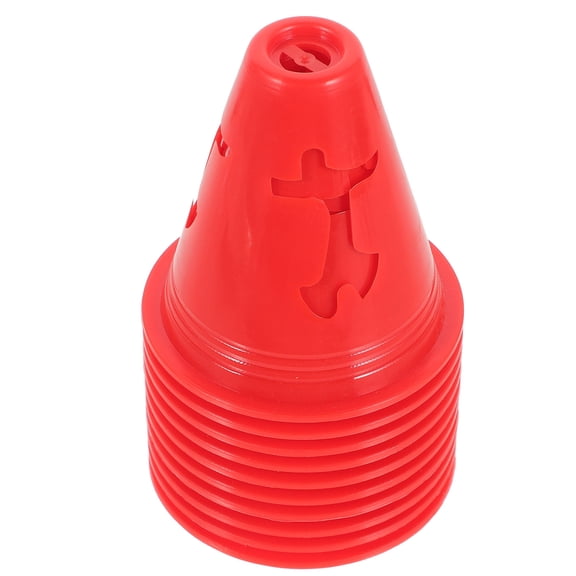 WASHWEPE 10Pcs Agile Training Marker Cones Red for Field Exercises and Obstacle Setup with Stable Base