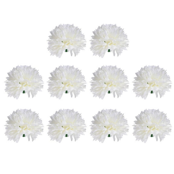 WASHWEPE 10Pcs Small Artificial Flowers White Chrysanthemum Plastic Silk Cloth Wedding