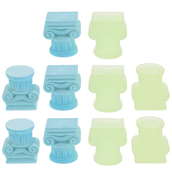 WASHWEPE 10Pcs Assorted Color Roman Column Statue Resin Decor for Table Wedding and Home