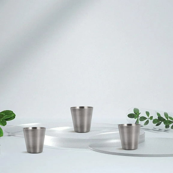 WASHWEPE 10Pcs Stainless Steel Religious Cups Compact Drinking Cup For Church Supplies Metal Goblet Multi-Use