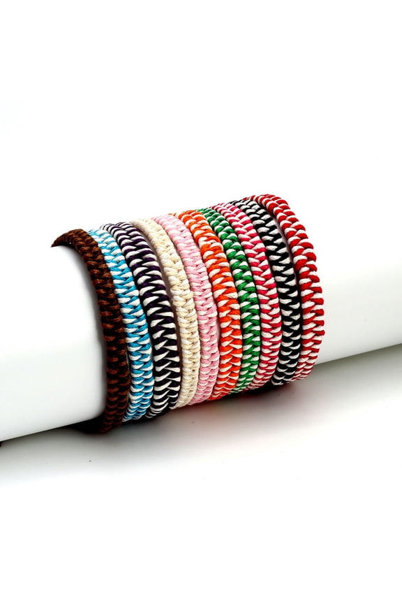 10Pcs Wax String Bracelet Round Style Adjustable for Women