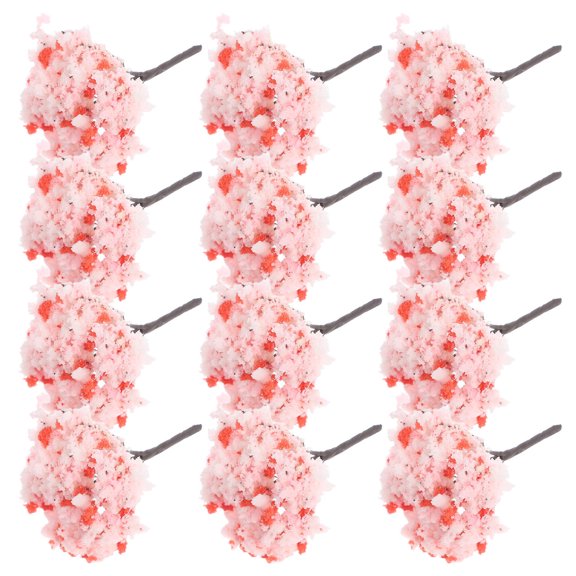 WASHWEPE 12Pcs Detailed Cherry Blossom Tree Models for Architectural Model Supplies and Decor