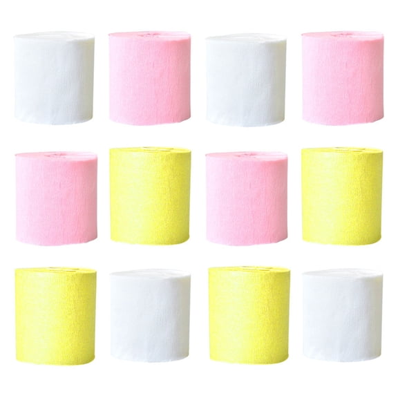 WASHWEPE Crepe Paper Streamers Assorted Users Birthday Party 12Pcs 37.4in Width