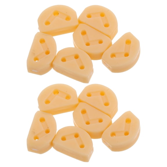 WASHWEPE 12Pcs Plastic Guitar String Tie Beads Beige Secure Bridge Locks for Acoustic Classical and Ukulele