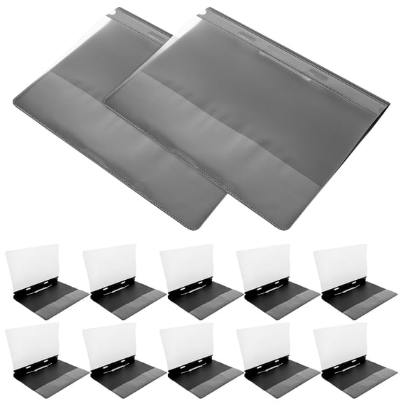 WASHWEPE 12Pcs Black Plastic Folder A4 Reusable Report Cover with Easy Categorization for Office Filing