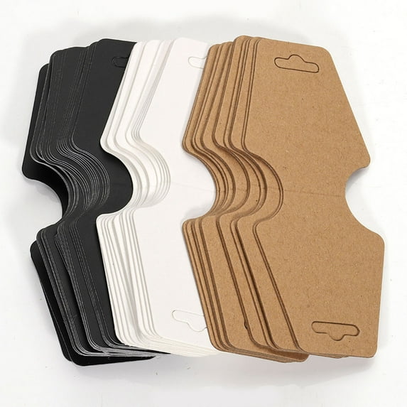 WASHWEPE 150Pcs Necklace Display Cards Khaki and White for Personal Presentations 4.72X1.97X0.04In