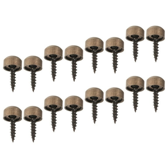 WASHWEPE Brass Screws and Bolts Decorative Screws with Caps Copper 16Pcs