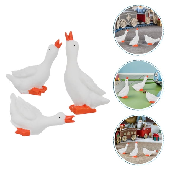 WASHWEPE 18Pcs Detailed White Swan Figurines for Desk Display and Micro Landscaping