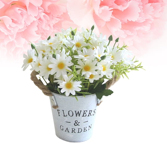 WASHWEPE 1PC Daisy Flower Artificial Decorative Artificial Flora Plastic Home Decor Retro for Colleagues