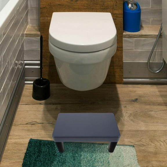 WASHWEPE 1Pack Black PP Step Stool for Potty Training and Squatting Support in Bathroom 14.2*7.9*6.7in