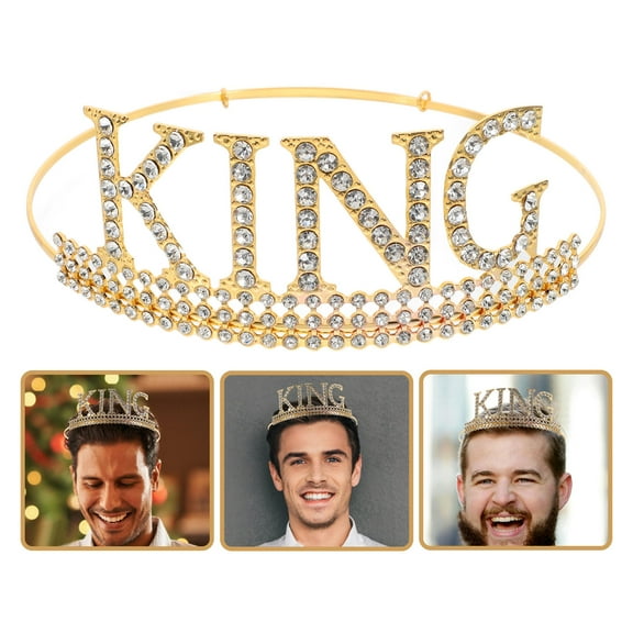 WASHWEPE Crowns for Party Golden 1Pack 7.9x7.1x2.4in